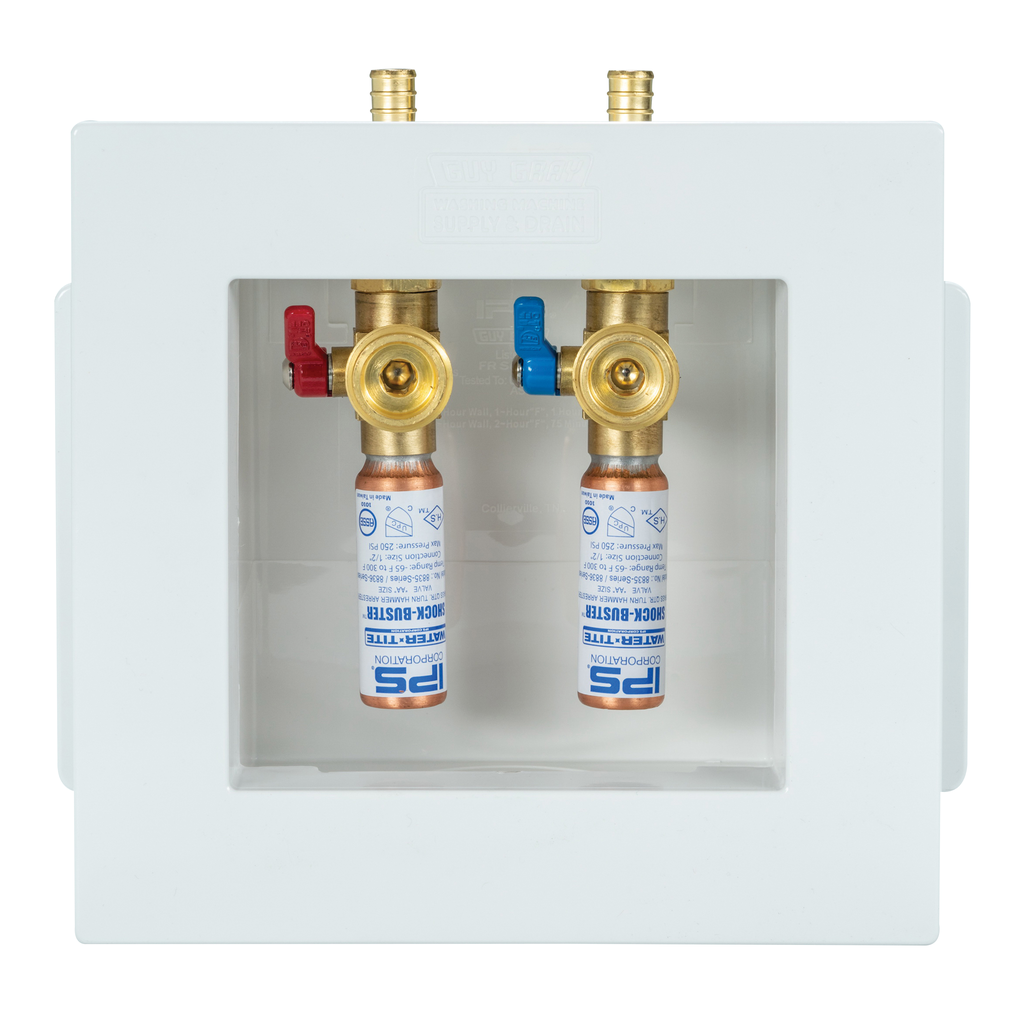Guy Gray FR-12 Series PVC Resin Fire Rated Outlet Box with Quarter Turn Brass Hammer Arrester Valve, 1/2 Inch F1807 PEX