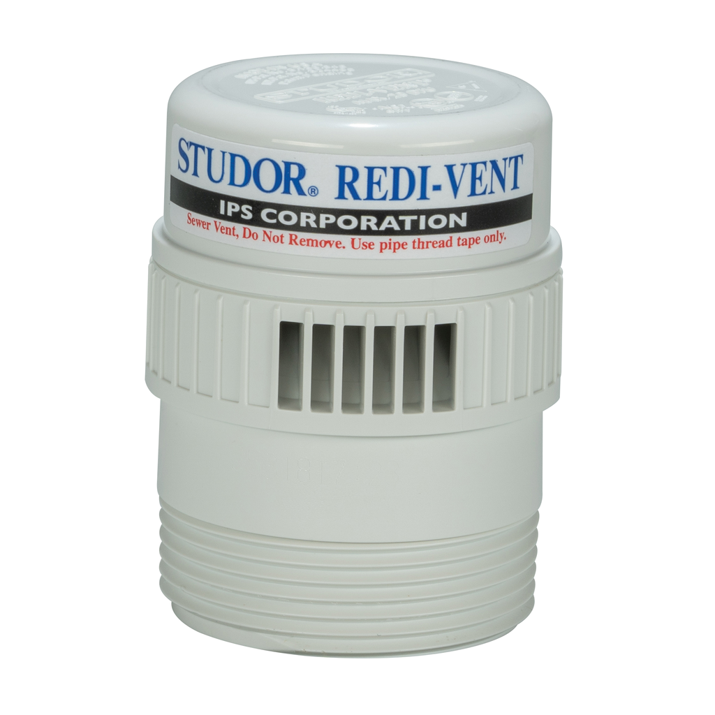 Studor 20391 ABS AAV Tee Redi-Vent Air Admittance Valve with Tubular Adapter, 1-1/2 Inch