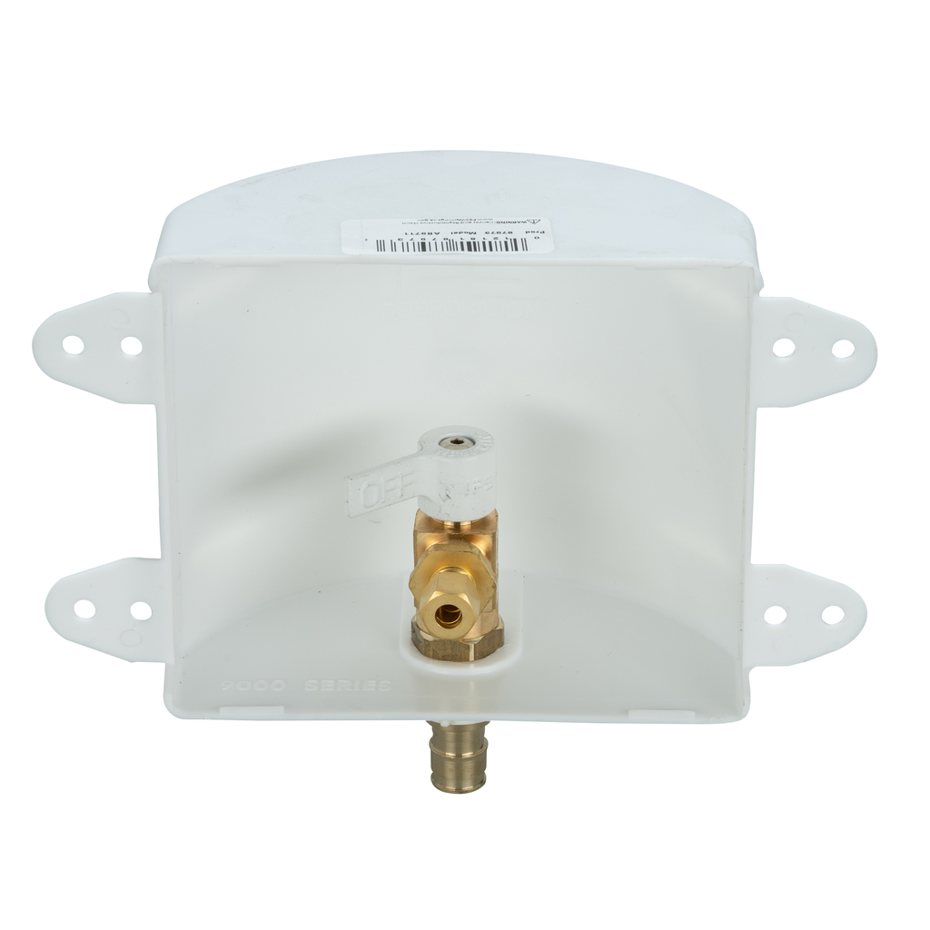 Water-Tite 87973 Plastic Square Outlet Box with Quarter-Turn Lead Free Brass Valve, 1/2 Inch F1960 Wirsbo
