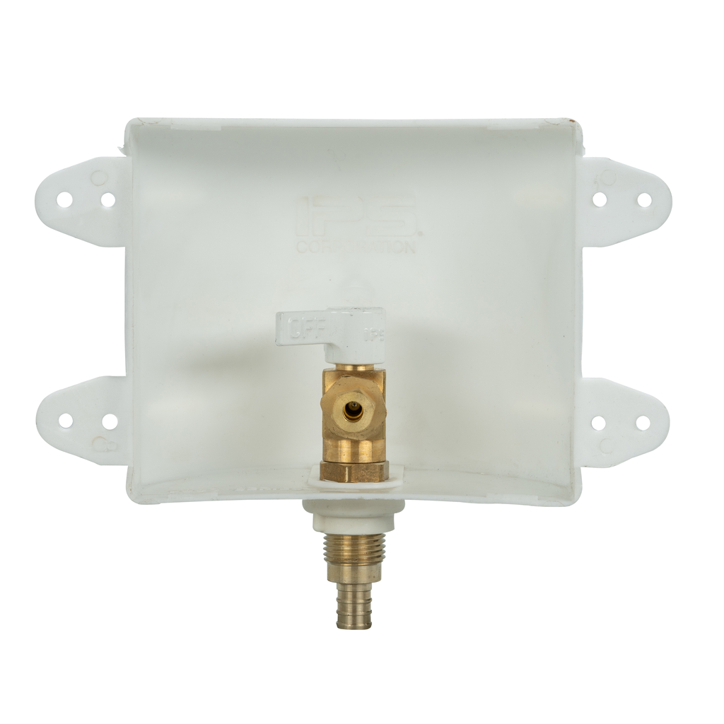 Water-Tite 87970 Plastic Square Contractor Pack Outlet Box with Quarter-Turn Lead Free Brass Valve, 1/2 Inch F1807 PEX