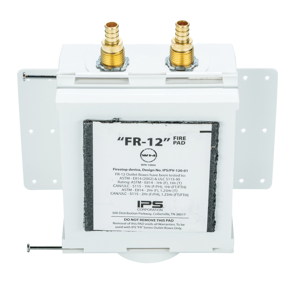 Guy Gray FR-12 Series PVC Resin Fire Rated Outlet Box with Quarter Turn Brass Hammer Arrester Valve, 1/2 Inch F1807 PEX