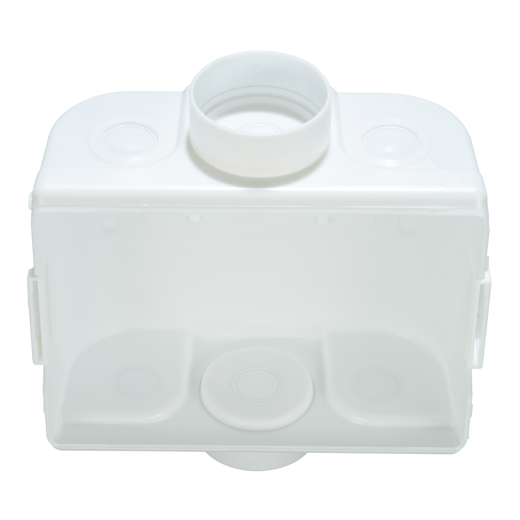 Water-Tite Econo Box™ 87204 White Plastic Center Drain Outlet Box with No Valves