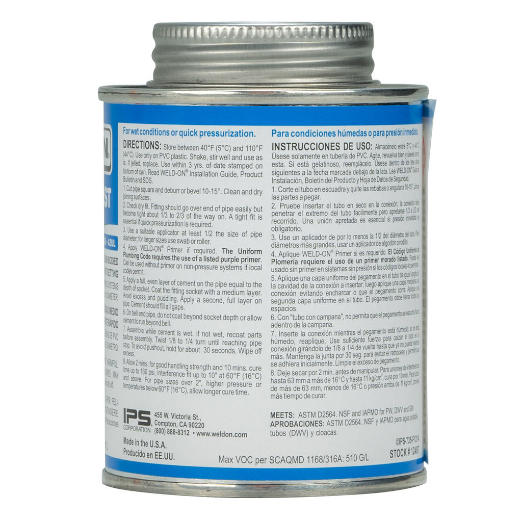 735™ WET 'N FAST™ PVC - MEDIUM BODIED BLUE 1/2 PINT