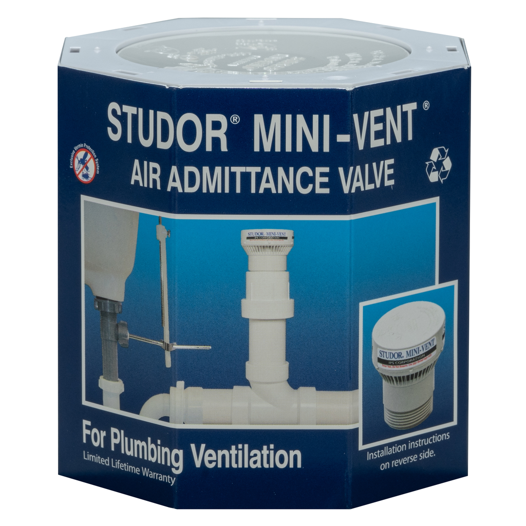 Studor Mini-Vent® 20301 Air Admittance Valve with PVC Adapter and Protective Cover, 1-1/2 or 2 Inch