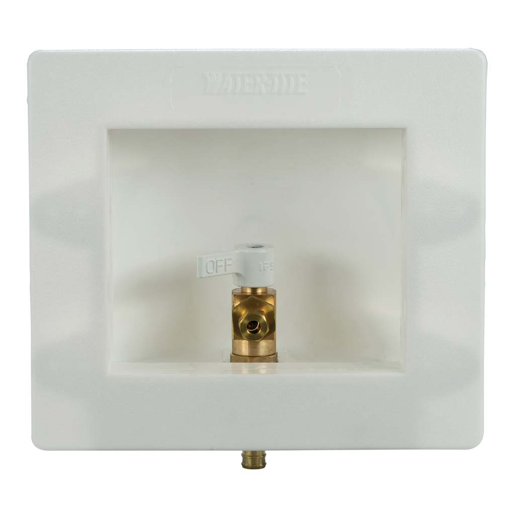 Water-Tite 87969 Plastic Square Outlet Box with Quarter-Turn Lead Free Brass Valve, 1/2 Inch F1807 PEX