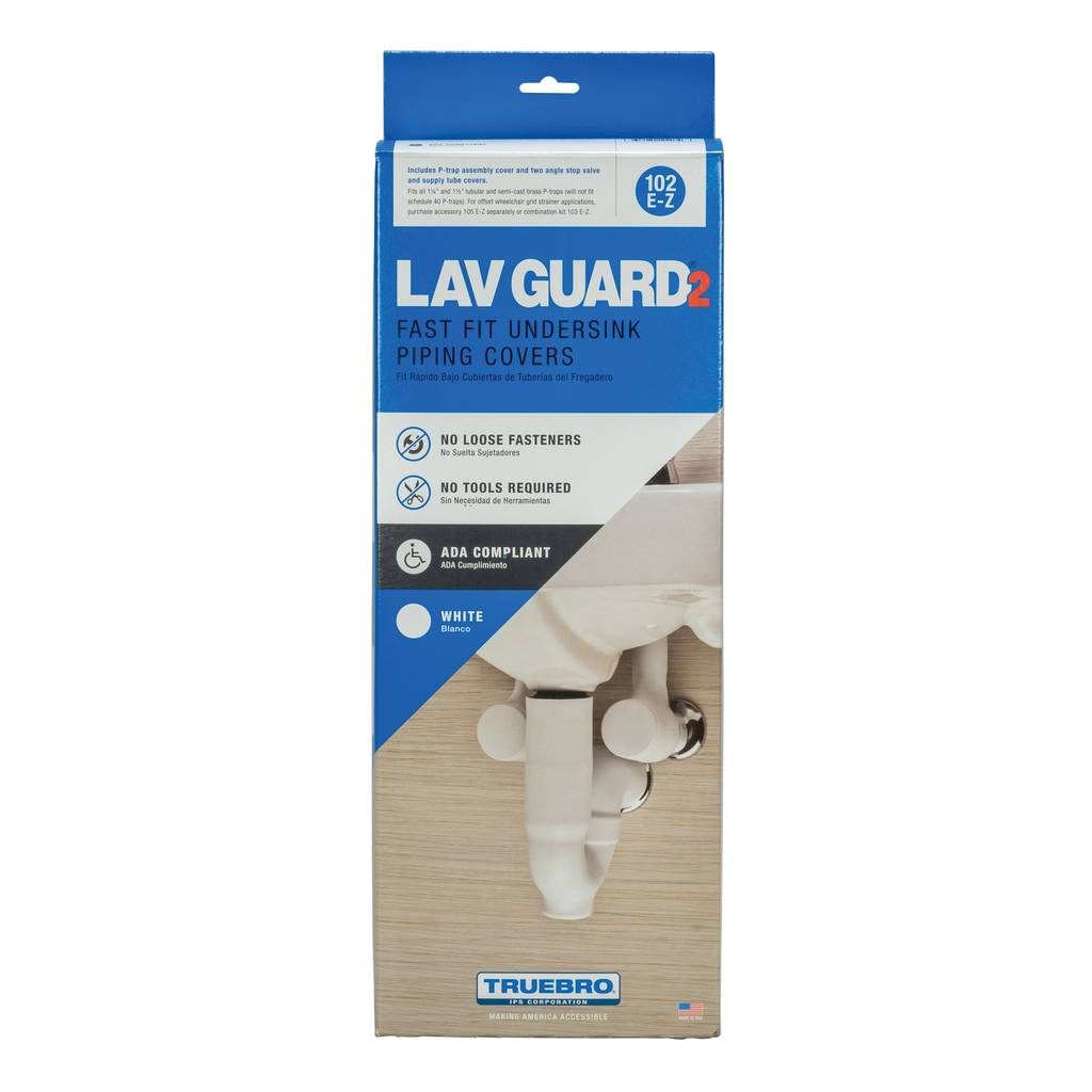 Truebro Lav Guard® 2 100 Series Molded Vinyl P-Trap Cover with 2 Angle Valve and Supply Cover, 1/8 Inch, China White