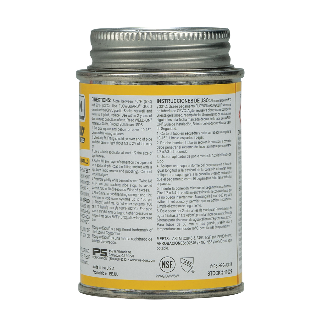 FLOWGUARD GOLD® CPVC - MEDIUM BODIED YELLOW 1/4 PINT