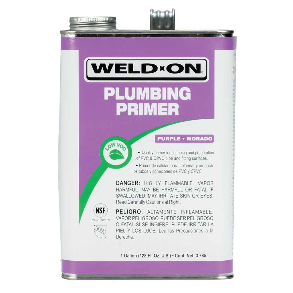 Weld-On 14024 Non-Bodied Fast-Acting Low VOC Plumbing Primer, 1 gal Can with Screw-on Cap, Purple