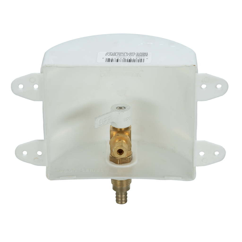 Water-Tite 87970 Plastic Square Contractor Pack Outlet Box with Quarter-Turn Lead Free Brass Valve, 1/2 Inch F1807 PEX