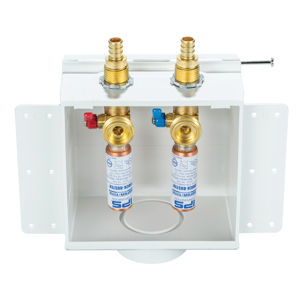 Guy Gray FR-12 Series PVC Resin Fire Rated Outlet Box with Quarter Turn Brass Hammer Arrester Valve, 1/2 Inch F1807 PEX
