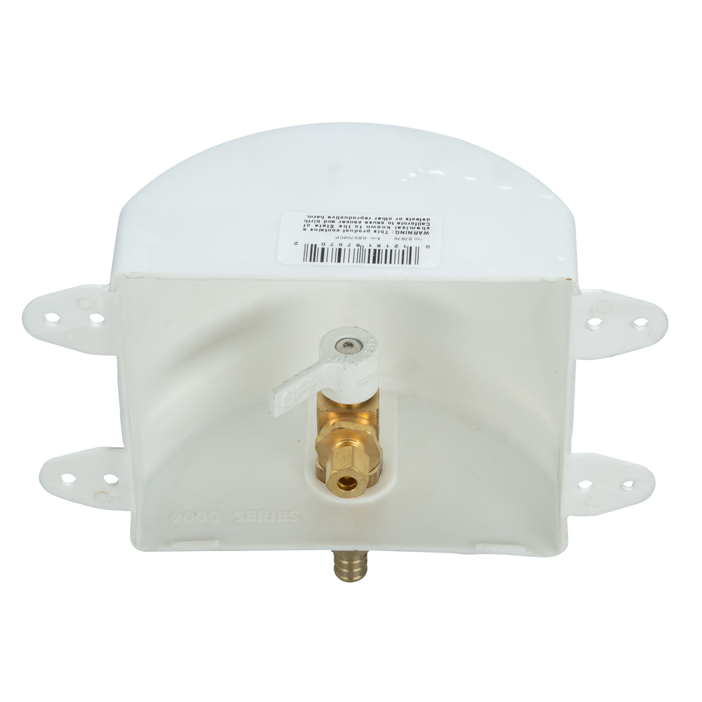 Water-Tite 87970 Plastic Square Contractor Pack Outlet Box with Quarter-Turn Lead Free Brass Valve, 1/2 Inch F1807 PEX