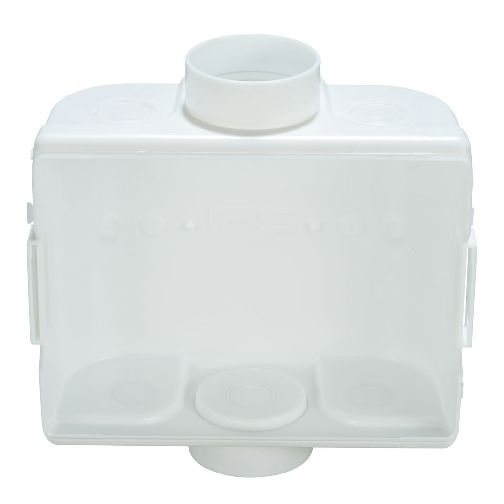 Water-Tite Econo Box™ 87204 White Plastic Center Drain Outlet Box with No Valves