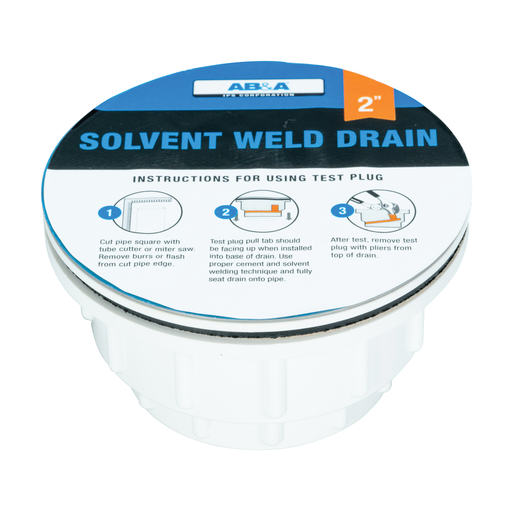 AB&A 63500 PVC Rib Grip Shower Drain with Receptor Base, 2 Inch Solvent Weld, Polished Chrome