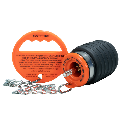 Test-Tite 83587 Natural Rubber Bulk Pressure Relief Pneumatic Test Plug, 3 Inch