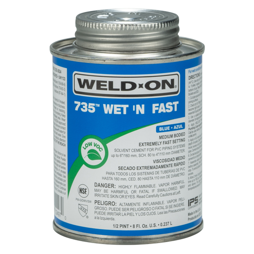 735™ WET 'N FAST™ PVC - MEDIUM BODIED BLUE 1/2 PINT