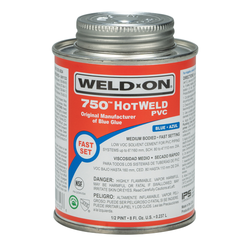 750™ HOTWELD PVC - MEDIUM BODIED BLUE 1/2 PINT