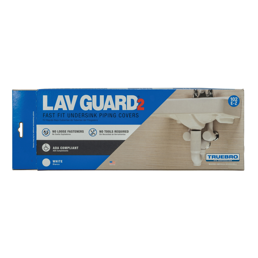 Truebro Lav Guard® 2 100 Series Molded Vinyl P-Trap Cover with 2 Angle Valve and Supply Cover, 1/8 Inch, China White