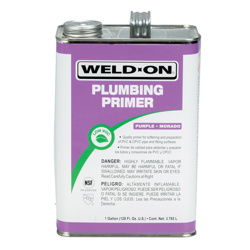 Weld-On 14024 Non-Bodied Fast-Acting Low VOC Plumbing Primer, 1 gal Can with Screw-on Cap, Purple