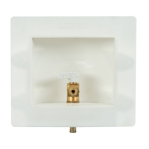 Water-Tite 87970 Plastic Square Contractor Pack Outlet Box with Quarter-Turn Lead Free Brass Valve, 1/2 Inch F1807 PEX