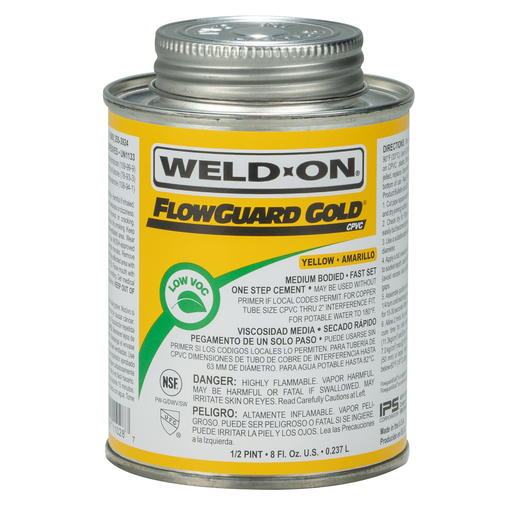FLOWGUARD GOLD® CPVC - MEDIUM BODIED YELLOW 1/2 PINT