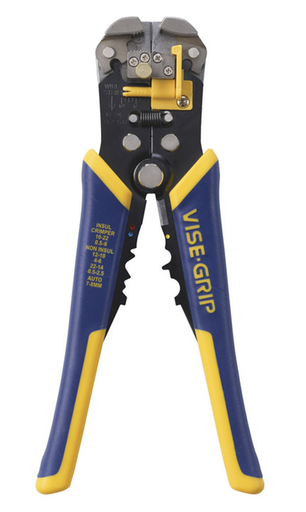 IRWIN Tools 2078300 Vise-Grip Self-Adjusting Wire Strippers, 12" with ProTouch, 8" SELF-ADJUSTING OVAL/FLAT WIRE STRIPPR
