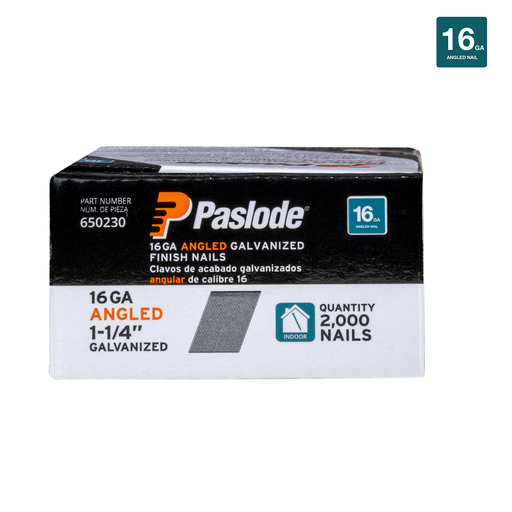 16 GA ANGLED 1-1/4" GALVANIZED FINISH NAILS 2000CT