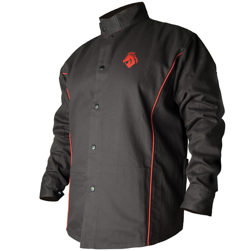 Black Stallion black and red stripe (B9C) BSX® Contoured FR Cotton Welding Jacket