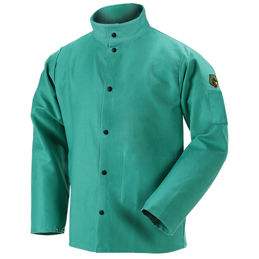 TruGuard 200 9 oz. FR (flame resistant) Cotton Welding Jacket, Green