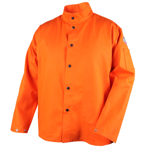 Black Stallion Safety Orange flame resistant cotton welding jacket (FO9-30C)