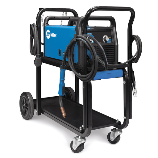 Miller Millermatic® 141 MIG Welder with 10ft MDX™ 100 MIG Gun and MIG Wire Running Gear and Cylinder Rack 120V 60 Hz