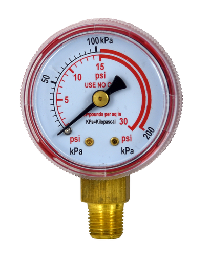 Weldmark by Victor WEM WM325030 2.5 Inch Pressure Gauge, 30 psi, Industrial Duty, Steel Construction