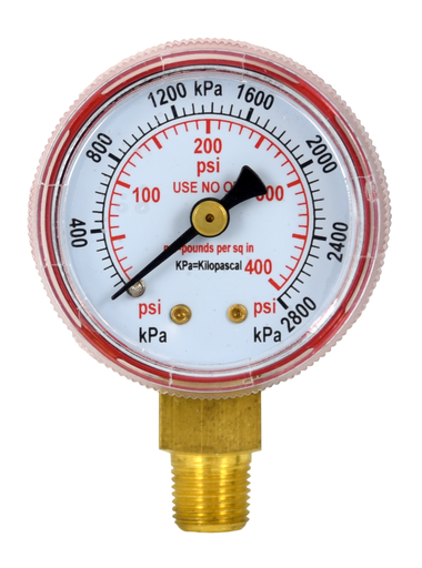 Weldmark WM315400 Pressure Gauge 1.5 Inch Steel Body, 400 psi, 0.125 Inch NPT Male