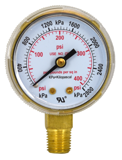 Weldmark by Victor WEM WM320400 2 Inch Pressure Gauge, 400 psi Max, Steel Body, NPT 18 Male