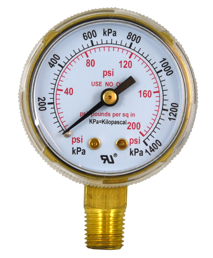 Weldmark by Victor WEM WM320200 Pressure Gauge 2 Inch 200 psi Steel Body Male NPT