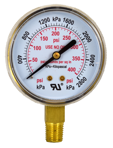 Weldmark by Victor WEM WM325400 2.5 Inch Pressure Gauge, 400 psi, Steel Body, NPT Inlet