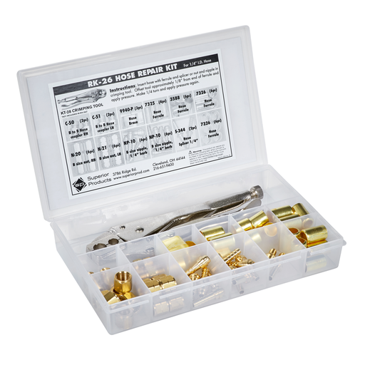 Weldmark WEM WM26 Welding Accessory Kit for 1/4 Inch Hose with B Size Brass Fittings & KT-28 Tool