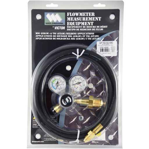 Weldmark by Victor WEM 0781-4245 Flowgauge Regulator for Argon, Max Flow 60, Inlet Pressure 50-3000 psi, Compact Design