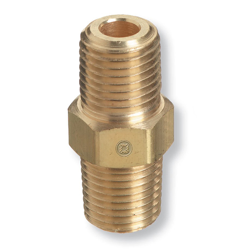 Pipe thread nipple, brass 1/2" MNPT x 1/2" MNPT