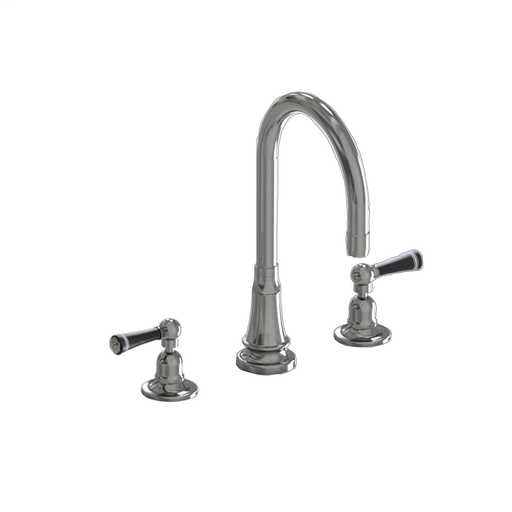 Deck Mount 7" Swivel Bar Faucet Spout with Black Ceramic Lever, Brushed Stainless (BSS)