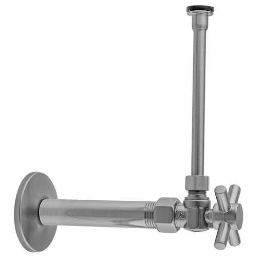 Quarter Turn Angle Pattern 1/2" IPS x 3/8" O.D. Toilet Supply Kit with Contempo Cross Handle, 20" Supply Tube, Escutcheon, Satin Copper (SCU)