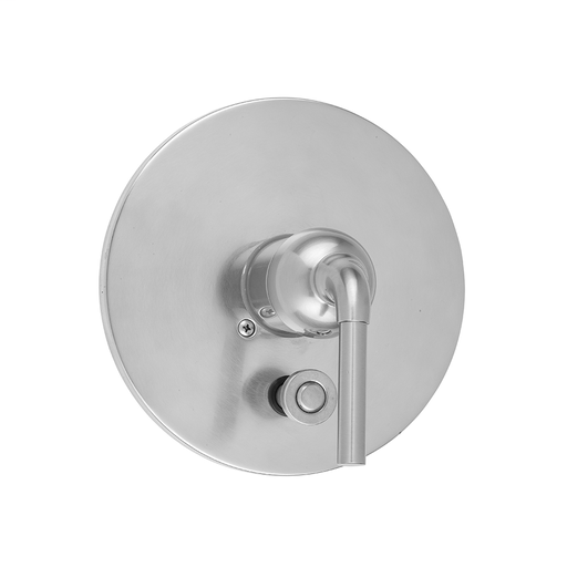 Round Plate With Straight Lever Trim For Pressure Balance Valve With Built-in Diverter (J-DIV-PBV), Polished Brass (PB)
