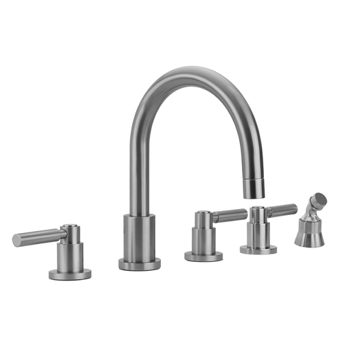 Contempo Roman Tub Set with High Lever Handles and Angled Handshower Holder, Antique Brass (AB)
