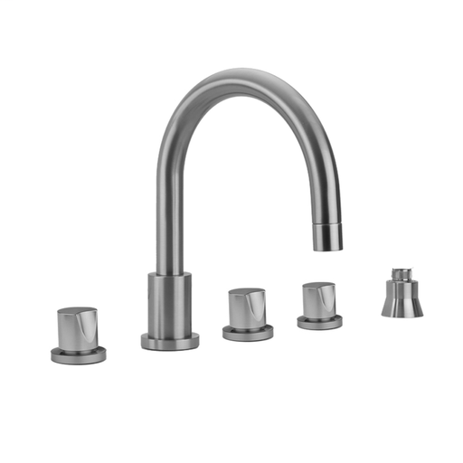 Contempo Roman Tub Set with Thumb Handles and Straight Handshower Holder, Satin Copper (SCU)