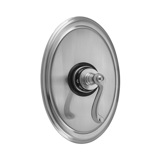 Oval Plate With Ribbon Lever Trim For Thermostatic Valves (J-TH34 & J-TH12), Matte Black (MBK)