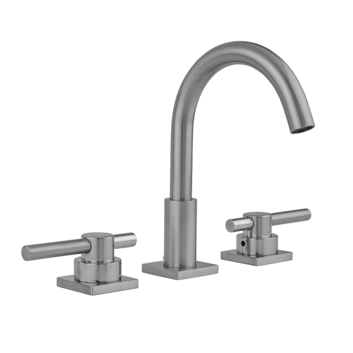 Uptown Contempo Faucet with Square Escutcheons & Low Peg Lever Handles & Fully Polished & Plated Pop-Up Drain, Satin Gold (SG)