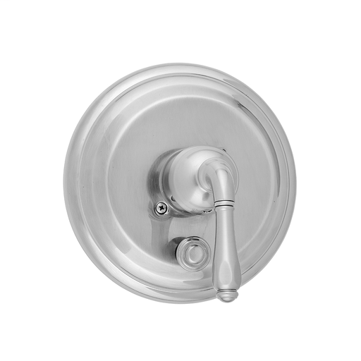 Round Step Plate With Smooth Lever Trim For Pressure Balance Valve With Built-in Diverter (J-DIV-PBV), Pewter (PEW)