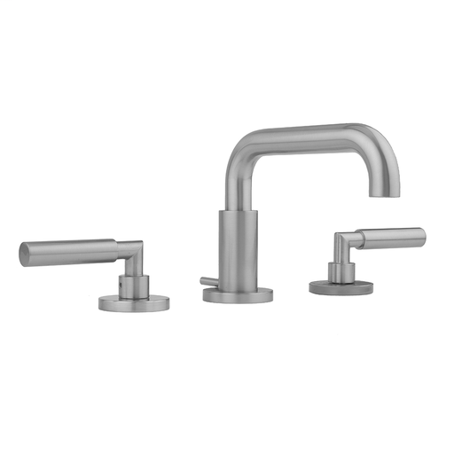 Downtown Contempo Faucet with Round Escutcheons & Contempo Slim Lever Handles & Fully Polished & Plated Pop-Up Drain, Tristan Brass (TB)