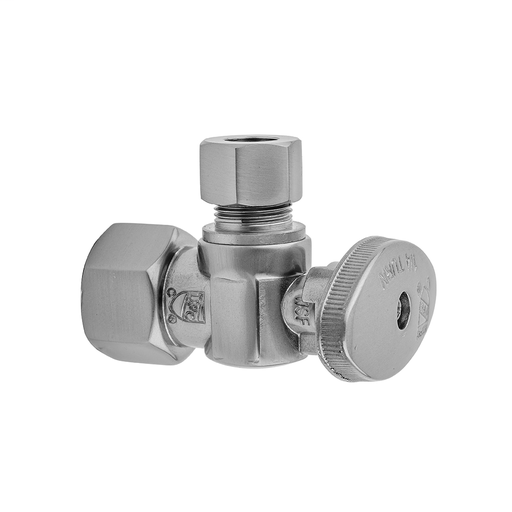 Quarter Turn Angle Pattern 3/8" IPS x 3/8" O.D. Supply Valve with Oval Handle, Antique Copper (ACU)