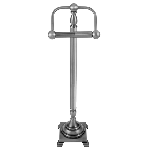 Freestanding Toilet Paper Holder- Reeded Tubing, Polished Gold (PG)