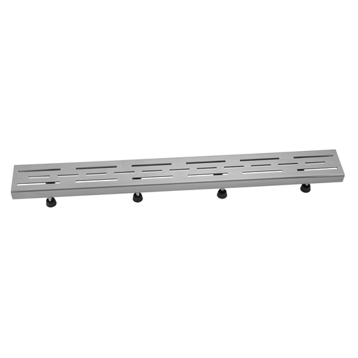 48" Channel Drain Slotted Line Hole Grate, Brushed Stainless (BSS)